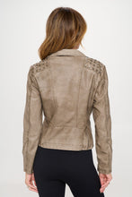 Load image into Gallery viewer, Studded Classic Moto Faux Leather Jacket
