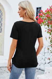 Ruched Square Neck Short Sleeve Top (multiple color options)
