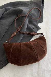 Suede Croissant Shape Shoulder Bag (multiple color options)