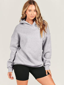 Dropped Shoulder Long Sleeve Hoodie (multiple color options)