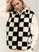 Load image into Gallery viewer, Zip Up Checkered Vest Cost
