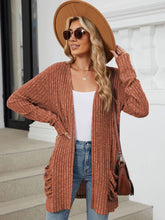 Load image into Gallery viewer, Pocketed Open Front Long Sleeve Cardigan (multiple color options)
