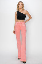 Load image into Gallery viewer, RISEN High Rise Side Slit Cargo Bootcut Jeans
