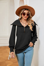 Load image into Gallery viewer, Half-Zip Collared Sweatshirt (multiple color options)
