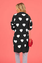 Load image into Gallery viewer, Heart Graphic Open Front Cardigan with Pockets (multiple color options)
