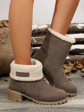 Load image into Gallery viewer, Thermal Fuzzy Block Heel Boots (multiple color options)
