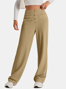 High Waist Wide Leg Pants (multiple color options)