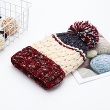 Load image into Gallery viewer, Contrast Thermal Hat with Pom-pom (multiple color options)
