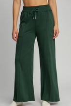 Load image into Gallery viewer, Drawstring Wide Leg Pants with Pockets in Evergreen
