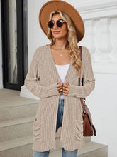 Load image into Gallery viewer, Pocketed Open Front Long Sleeve Cardigan (multiple color options)
