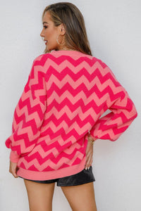 Chevron Lantern Sleeve Tunic Sweater (multiple color options)