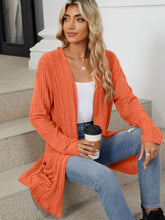 Load image into Gallery viewer, Pocketed Open Front Long Sleeve Cardigan (multiple color options)
