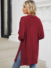 Load image into Gallery viewer, Slit Johnny Collar Long Sleeve Top (multiple color options)
