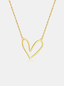 925 Sterling Silver Heart Pendant Necklace (gold or silver)