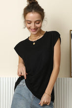 Load image into Gallery viewer, Round Neck Cap Sleeve T-Shirt
