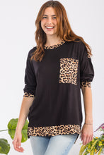 Load image into Gallery viewer, Leopard Round Neck Dropped Shoulder T-Shirt
