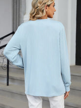 Load image into Gallery viewer, Striped Notched Long Sleeve Top (multiple color options)
