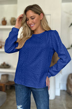 Load image into Gallery viewer, Textured Round Neck Long Sleeve Top (multiple color options)
