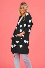 Load image into Gallery viewer, Heart Graphic Open Front Cardigan with Pockets (multiple color options)
