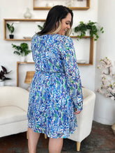 Load image into Gallery viewer, Printed Drawstring Waist Long Sleeve Dress (2 color options)
