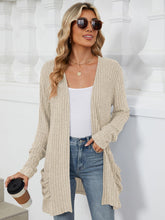 Load image into Gallery viewer, Pocketed Open Front Long Sleeve Cardigan (multiple color options)
