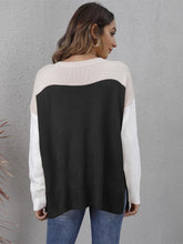 Load image into Gallery viewer, Color Block Round Neck Sweater (multiple color options)
