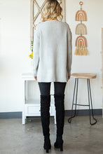 Load image into Gallery viewer, Side Slit Boat Neck Long Sleeve Sweater
