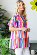 Load image into Gallery viewer, Short Sleeve Striped Tiered Top
