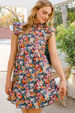 Load image into Gallery viewer, Floral Ruffled Cap Sleeve Mini Dress
