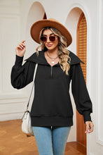 Load image into Gallery viewer, Half-Zip Collared Sweatshirt (multiple color options)
