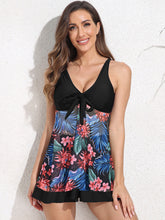 Load image into Gallery viewer, Crisscross Printed Plunge Wide Strap Two-Piece Swim Set (multiple color options)
