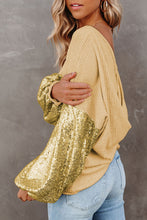 Load image into Gallery viewer, Sequin Waffle-Knit Blouse (multiple color options)
