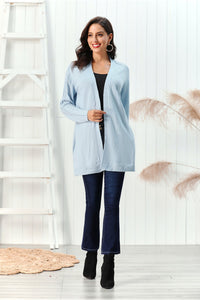 Cable-Knit Open Front Long Sleeve Cardigan (multiple color options)