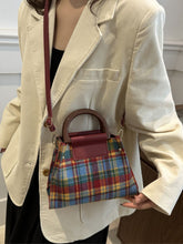 Load image into Gallery viewer, Contrast Plaid Trapezoid Shape Crossbody Bag (multiple color options)
