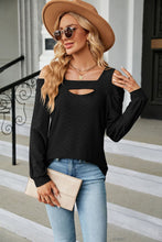 Load image into Gallery viewer, Cold Shoulder Square Neck Cutout Blouse (multiple color options)
