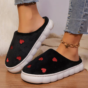 Heart Round Toe Flat Slippers (2 color options)