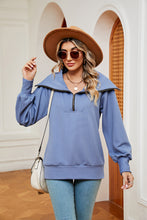 Load image into Gallery viewer, Half-Zip Collared Sweatshirt (multiple color options)
