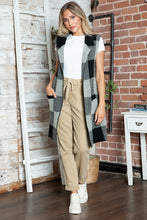 Load image into Gallery viewer, Plaid Lapel Collar Sleeveless Cardigan (multiple color options)
