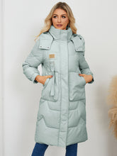 Load image into Gallery viewer, Long Sleeve Longline Hooded Winter Coat (multiple color options)
