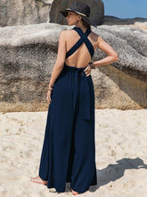 Load image into Gallery viewer, Surplice Wide Leg Jumpsuit with Free Tie
