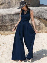 Load image into Gallery viewer, Surplice Wide Leg Jumpsuit with Free Tie
