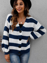 Load image into Gallery viewer, Striped Button Up Long Sleeve Sweater (multiple color options)
