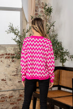 Load image into Gallery viewer, Wave Stripe Contrast Long Sleeve Sweater
