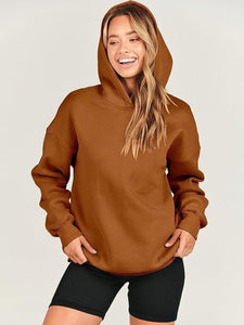 Dropped Shoulder Long Sleeve Hoodie (multiple color options)