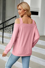 Load image into Gallery viewer, Cold Shoulder Square Neck Cutout Blouse (multiple color options)
