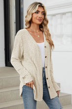 Load image into Gallery viewer, Ribbed Button Up Long Sleeve Cardigan (multiple color options)
