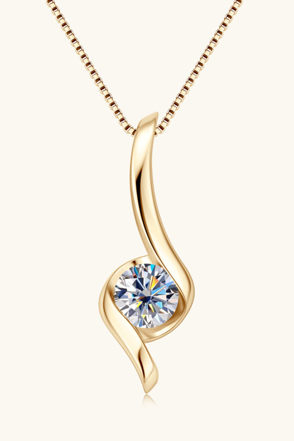 1 Carat Moissanite 925 Sterling Silver Necklace (gold or silver)