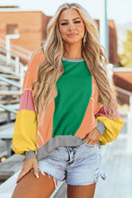 Load image into Gallery viewer, Color Block Round Neck Long Sleeve Top (multiple color options)
