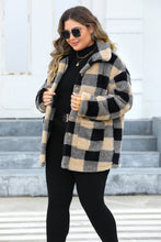 Load image into Gallery viewer, Plaid Button Up Long Sleeve Coat
