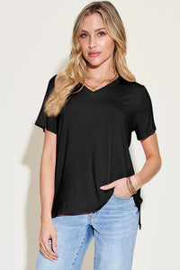 Bamboo Breeze V-Neck High-Low T-Shirt (multiple color options)
